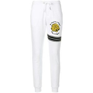 ZOE KARSSEN Tiger PATCH Track PANTS White PS181129 COTTON Blend ( S )